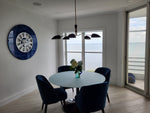 Blue Silver Ocean Motion Clock