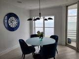 Blue Silver Ocean Motion Clock