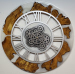 Olive Wood Motion Artisan Clock