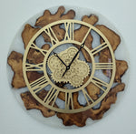 Olive Wood Motion Artisan Clock