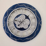 Blue Silver Ocean Motion Clock