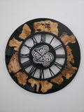 Olive Wood Motion Artisan Clock