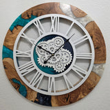Olive Wood Motion Artisan Clock