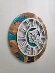 Olive Wood Motion Artisan Clock