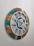 Olive Wood Motion Artisan Clock
