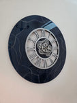 Blue Silver Ocean Motion Clock