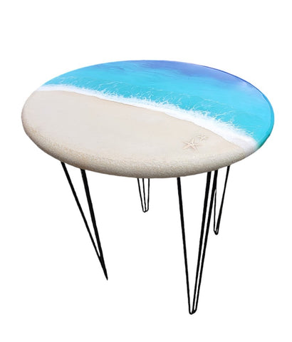 Ocean Beach Waves Round Side Table