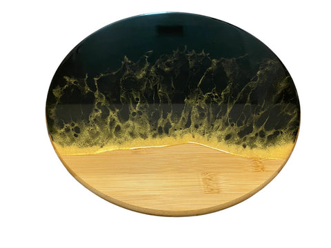 Bamboo Lazy Susan Black/Gold