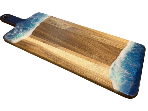 Acacia Charcuterie Board Turquise/Navy Ocean