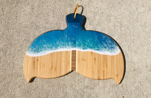 Whale Tail Bamboo Ocean Serving Board